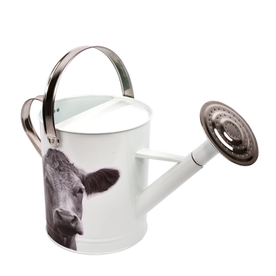 Regadera Metalica Animales de Granja Blanco y Negro